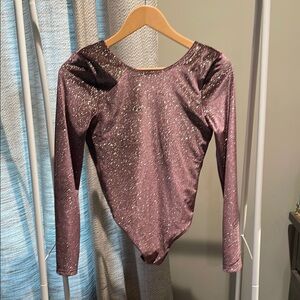 Elegant Purple Glitter Bodysuit